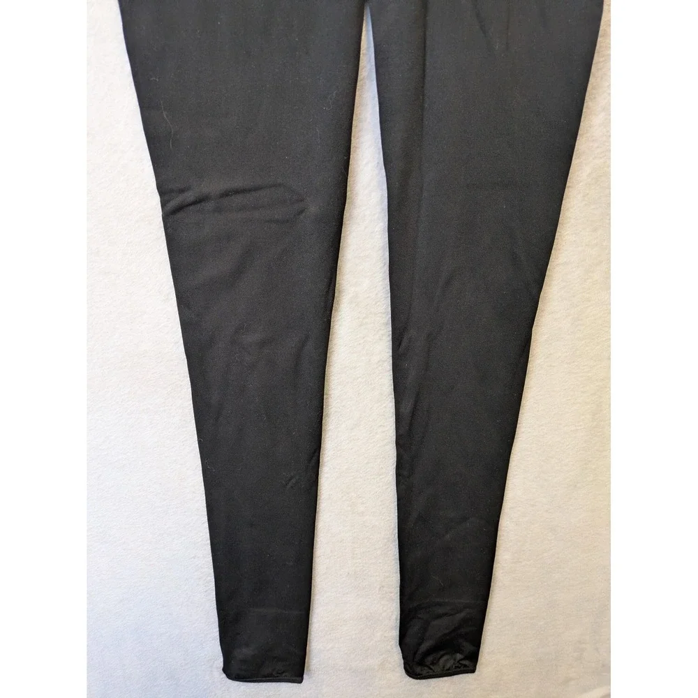 NEW Lemon Fleece Lined Tights Women's L/XL Black Stirrup Body Sculpting‎ Opaque